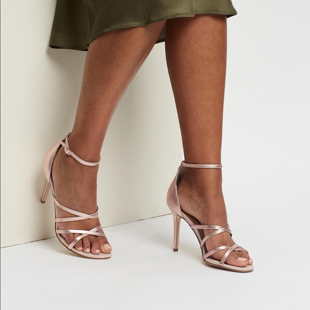 Nine West Rose Gold Strappy Heels
